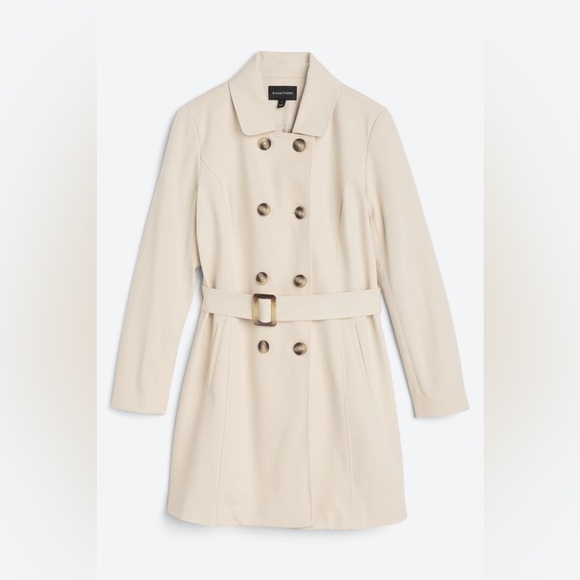 41 HAWTHORN Khaki Crue Long Trench Jacket (Size M, NWT) - Picture 3 of 5